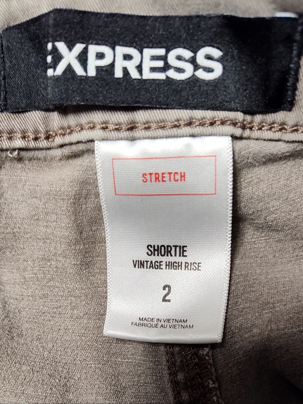 Women's EXPRESS Shortie Vintage High Rise Shorts - Size 2 Stretch - EUC - Picture 4 of 4